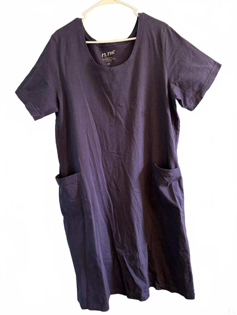 M. Mak Casual T-Shirt Dress with Pockets - Size 2X